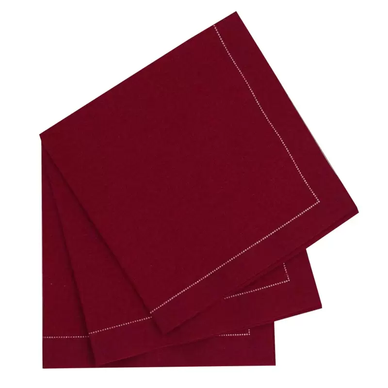PacknWood Luxury Red V''e Cotton Cocktail Napkin - 7.9'' x 7.9'' - 200 pcs PacknWood Luxury Red V''e Cotton Cocktail Napkin - 7.9'' x 7.9'' - 200 pcs