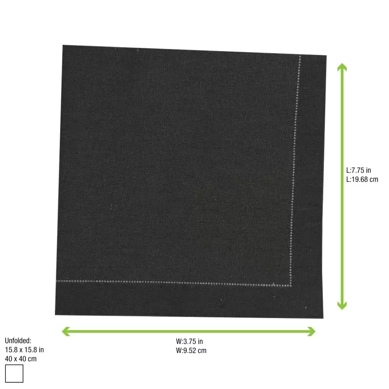 PacknWood Luxury Black Night Cotton Table Napkin - 15.8'' x 15.8'' - 100 pcs PacknWood Luxury Black Night Cotton Table Napkin - 15.8'' x 15.8'' - 100 pcs