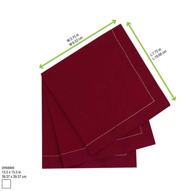 PacknWood Luxury Red Wine Cotton Table Napkin - 15.8'' x 15.8'' - 100 pcs PacknWood Luxury Red Wine Cotton Table Napkin - 15.8'' x 15.8'' - 100 pcs