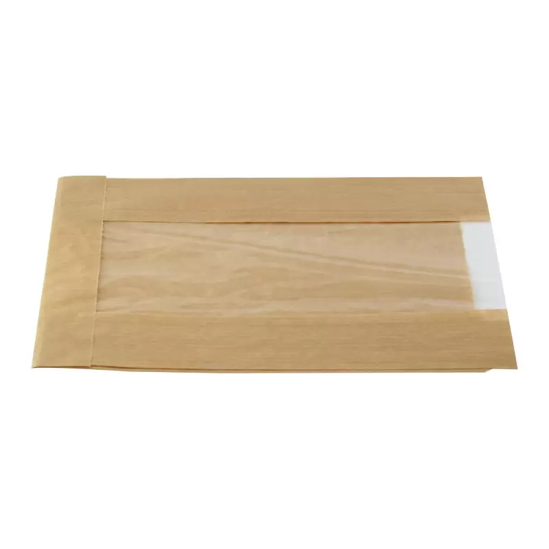 PacknWood Brown Kraft Bag With Window - 8.7 x 5.5 x 2.4'' - 1000 pcs PacknWood Brown Kraft Bag With Window - 8.7 x 5.5 x 2.4'' - 1000 pcs