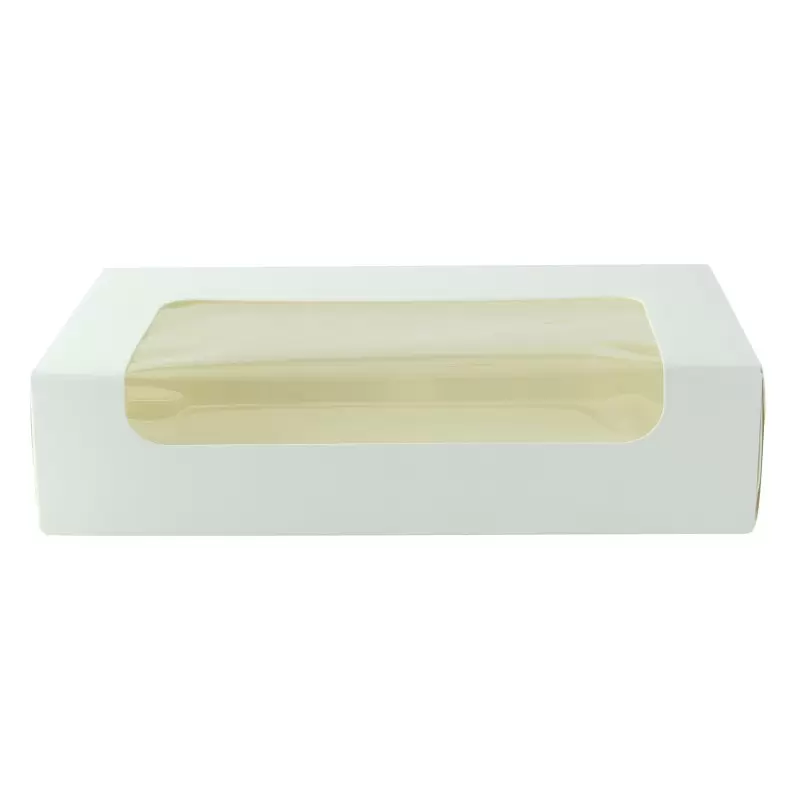 PacknWood White Laminated Window Box - 7.18 x 4.45'' - 200 pcs PacknWood White Laminated Window Box - 7.18 x 4.45'' - 200 pcs