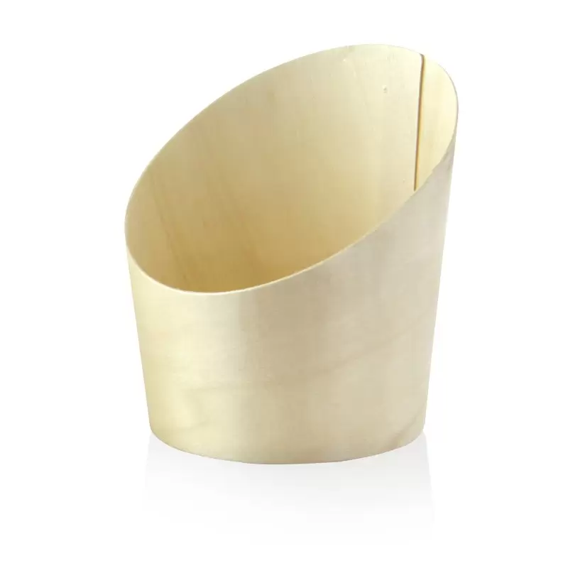 PacknWood Slanted Wood Cup - 9.5oz Diam.3.7'' H:4.1'' - 100 pcs PacknWood Slanted Wood Cup - 9.5oz Diam.3.7'' H:4.1'' - 100 pcs