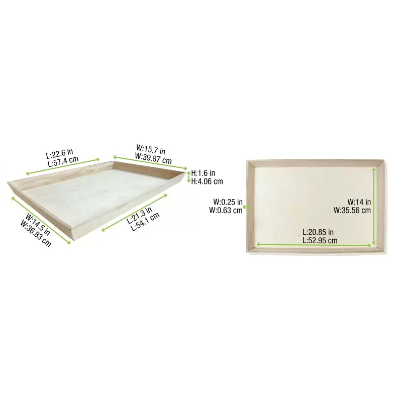 PacknWood Heavy Duty Wooden Tray - 22.7 x 15.7 x 1.75'' - 10 pcs PacknWood Heavy Duty Wooden Tray - 22.7 x 15.7 x 1.75'' - 10 pcs