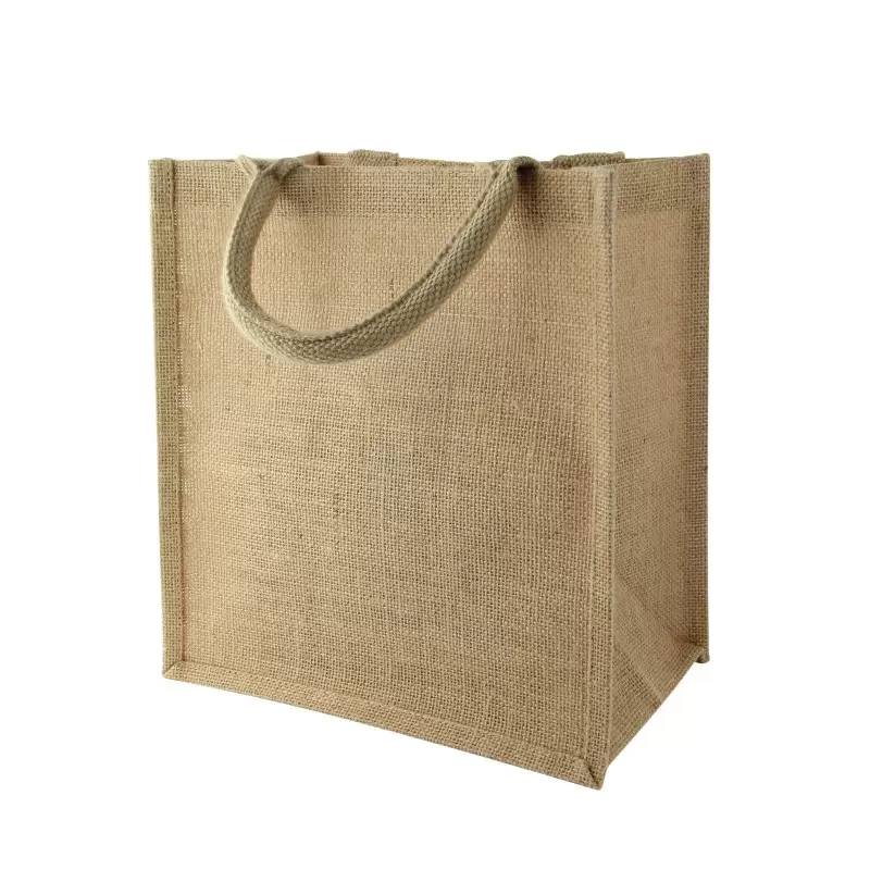 PacknWood Natural Carrier Jute Bag With Handle - 10.2 x 6.7 x 11'' - 30 pcs PacknWood Natural Carrier Jute Bag With Handle - 10.2 x 6.7 x 11'' - 30 pcs