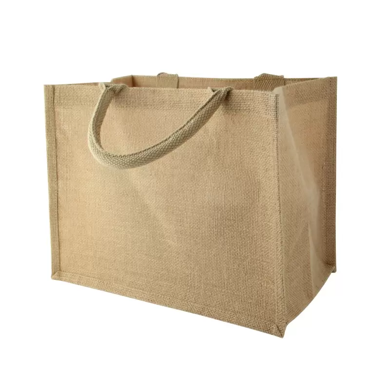 PacknWood Natural Carrier Jute Bag With Handle - 12.6 x 7.9 x 9.8'' - 30 pcs PacknWood Natural Carrier Jute Bag With Handle - 12.6 x 7.9 x 9.8'' - 30 pcs