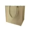 PacknWood Natural Carrier Jute Bag With Handle - 15 x 13 x 15'' - 20 pcs