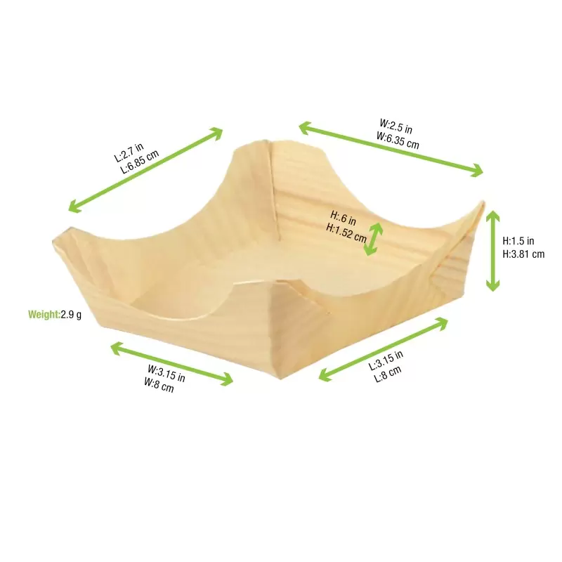 PacknWood Wooden Cradle Plate - 3.7'' - 288 pcs PacknWood Wooden Cradle Plate - 3.7'' - 288 pcs