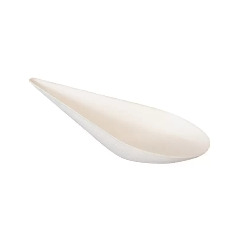 PacknWood Shaped White Sugarcane Dish - 4.1 x 1.9'' - 288 pcs PacknWood Shaped White Sugarcane Dish - 4.1 x 1.9'' - 288 pcs