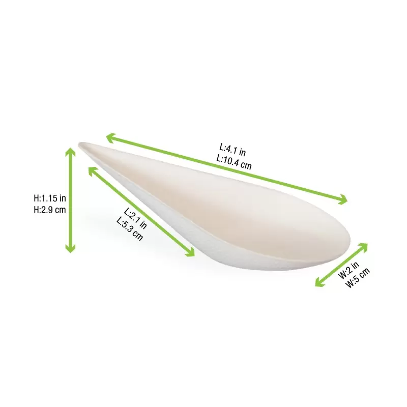 PacknWood Shaped White Sugarcane Dish - 4.1 x 1.9'' - 288 pcs PacknWood Shaped White Sugarcane Dish - 4.1 x 1.9'' - 288 pcs