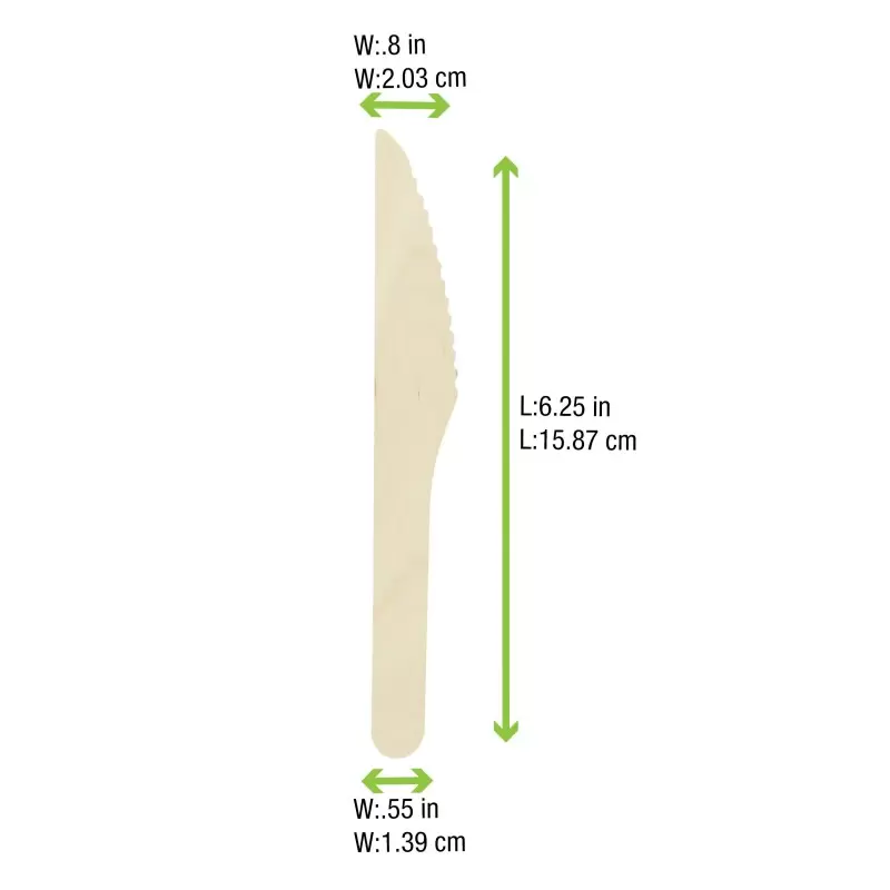 PacknWood Wooden Knife - 6.50'' - 576 pcs PacknWood Wooden Knife - 6.50'' - 576 pcs