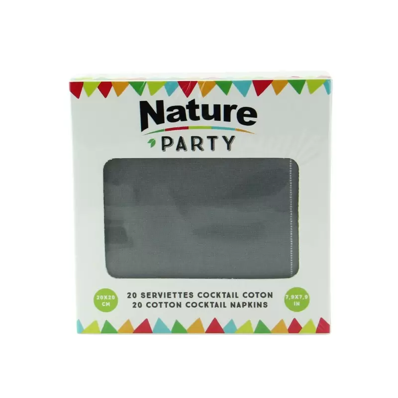 PacknWood Luxury Silver Grey Cotton Cocktail Napkin - 7.9'' x 7.9'' - 200 pcs PacknWood Luxury Silver Grey Cotton Cocktail Napkin - 7.9'' x 7.9'' - 200 pcs