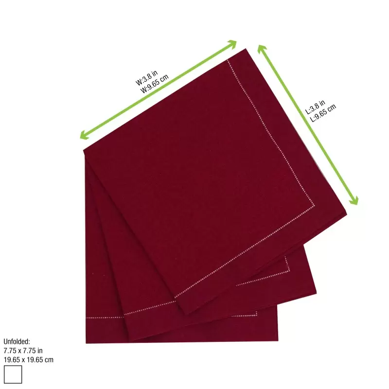 PacknWood Luxury Red Vine Cotton Cocktail Napkin - 7.9'' x 7.9'' - 200 pcs PacknWood Luxury Red Vine Cotton Cocktail Napkin - 7.9'' x 7.9'' - 200 pcs