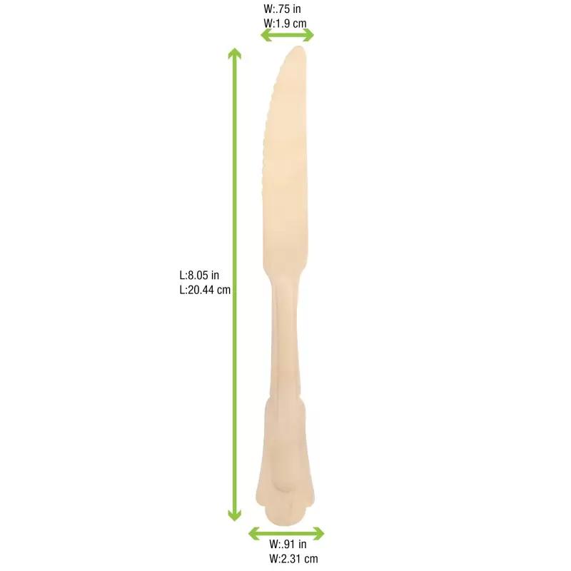PacknWood Elegant Wooden Knife - 7.9'' - 288 pcs PacknWood Elegant Wooden Knife - 7.9'' - 288 pcs