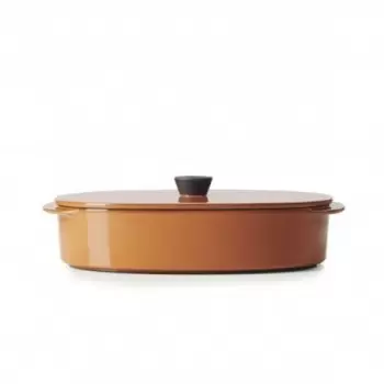 Revol Caractere Culinaire Collection Rect Dish With Lid 26x18. - Cinnamon - Set of 2 pcs