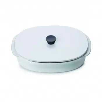 Revol Caractere Culinaire Collection Rect Dish With Lid 19x13 - White Cumulus - Set of 2 pcs