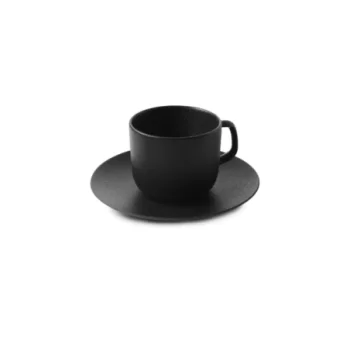 Revol Equinoxe Collection Espresso Cup And Saucer 8 cl - Cast iron style - Set of 6 pcs