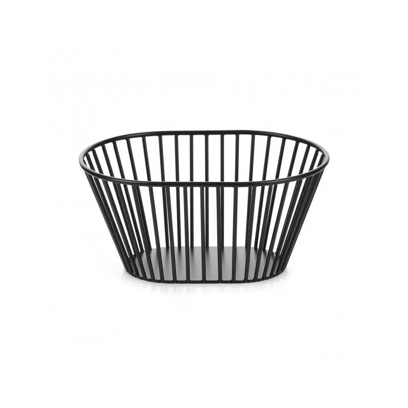 Revol Inspired. By Revol Collection Deep Bread Basket Oval 19.7 cm - Black metal Revol Inspired. By Revol Collection Deep Bread Basket Oval 19.7 cm - Black metal