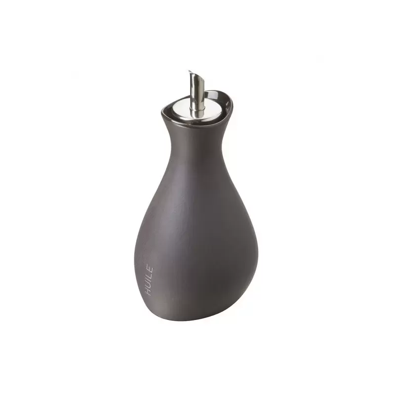 Revol Likid Collection Oil Cruet With Pourer 25 cl - Slate Huile/Oil ceramet Argent - Set of 2 pcs Revol Likid Collection Oil Cruet With Pourer 25 cl - Slate Huile/Oil ceramet Argent - Set of 2 pcs