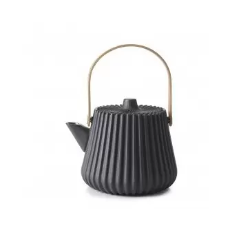 Revol Pekoe Collection Teapot Without Infuser Basket - Black Smooth Dark Metal