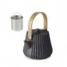 Revol Pekoe Collection Teapot + Infuser Basket - Black Smooth Dark Metal