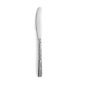 Revol Courchevel Collection Dessert Knife - 18/10 hammered stainless steel - Set of 12 pcs