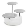 Revol ICE Collection Bricks Bar Round 3 Trays - Nacryl White/Stainless Steel Brushed Silver Finish