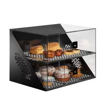 Rosseto BD144 Rosseto Mosaic Wide Two Drawer Black Matte Bakery Cas...