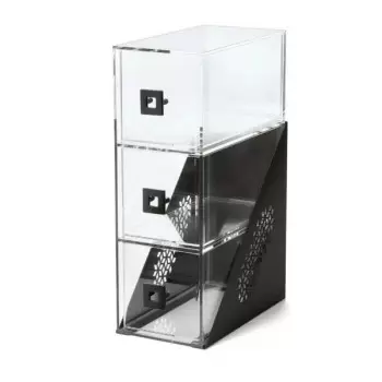 Rosseto BD143 Rosseto Mosaic Narrow Three Drawer Black Matte Bakery...