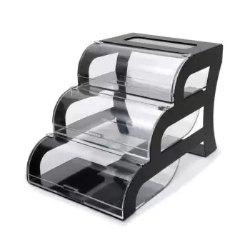 Rosseto BK011 Rosseto Three-Tier Bakery Case with Black Matte Frame...