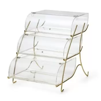 Rosseto BK021 Rosseto Three-Tier Bakery Case with Brass Wire Stand ...