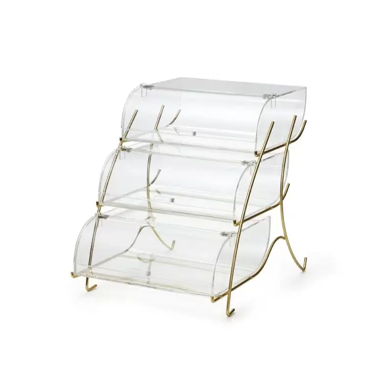 Rosseto BK021 Rosseto Three-Tier Bakery Case with Brass Wire Stand ...