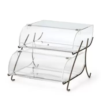 Rosseto BK022 Rosseto Two-Tier Bakery Case with Bronze Wire Stand -...