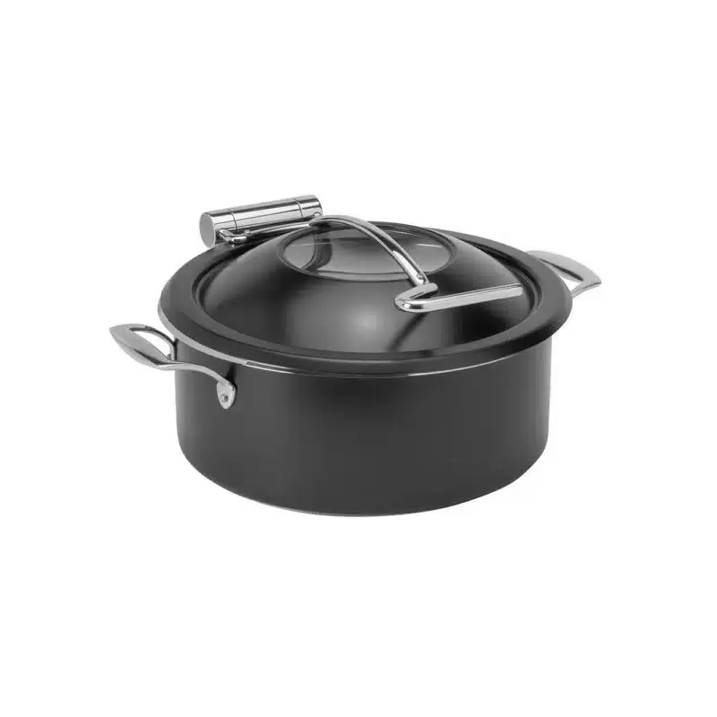 Rosseto CP101 Rosseto Home Style 4.75 QT Black Chafing Pot with Sof...