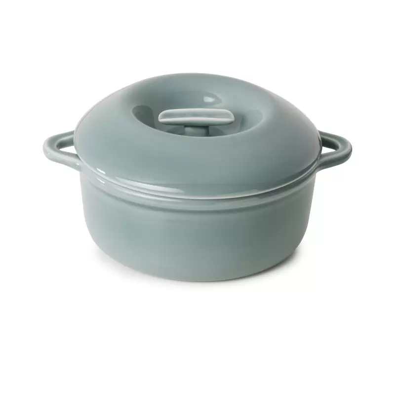 Revol Bombance Collection Round Cocotte 19 cm Oven With Porcelain Lid - Cloud Grey Revol Bombance Collection Round Cocotte 19 cm Oven With Porcelain Lid - Cloud Grey