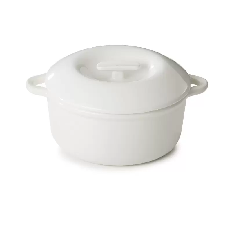 Revol Bombance Collection Round Cocotte 22 cm Oven With Porcelain Lid - Alabaster white Revol Bombance Collection Round Cocotte 22 cm Oven With Porcelain Lid - Alabaster white