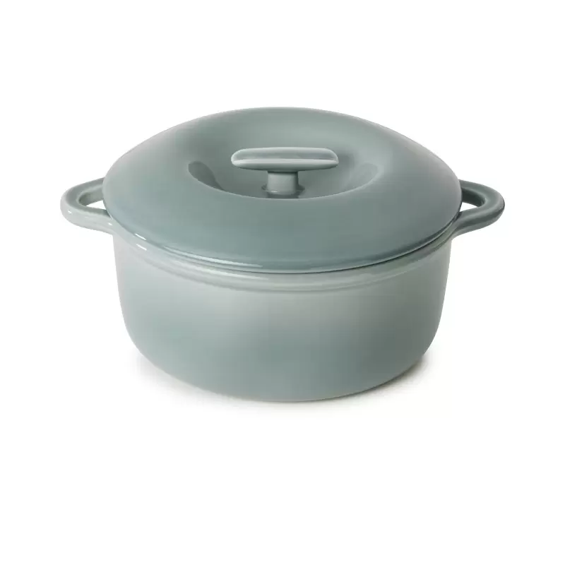 Revol Bombance Collection Round Cocotte 22 cm Oven With Porcelain Lid - Cloud Grey Revol Bombance Collection Round Cocotte 22 cm Oven With Porcelain Lid - Cloud Grey