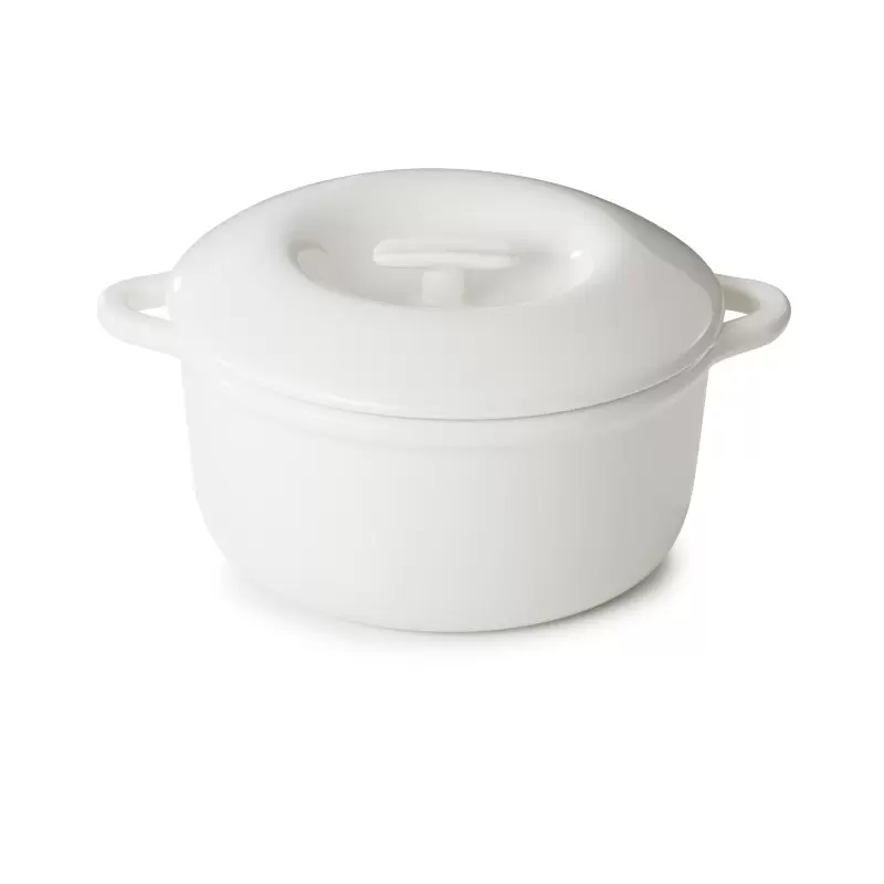 Revol Bombance Collection Round Cocotte 26 cm Oven With Porcelain Lid - Alabaster white Revol Bombance Collection Round Cocotte 26 cm Oven With Porcelain Lid - Alabaster white