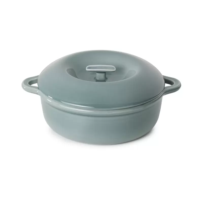 Revol Bombance Collection Round Cocotte 29 cm Induction With Porcelain Lid - Cloud Grey Induction Revol Bombance Collection Round Cocotte 29 cm Induction With Porcelain Lid - Cloud Grey Induction