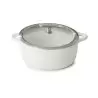 Revol Bombance Collection Round Cocotte 19 cm Induction With Glass Lid - Alabaster white Glass Induction