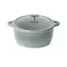 Revol Bombance Collection Round Cocotte 26 cm Induction With Glass Lid - Cloud Grey Glass Induction