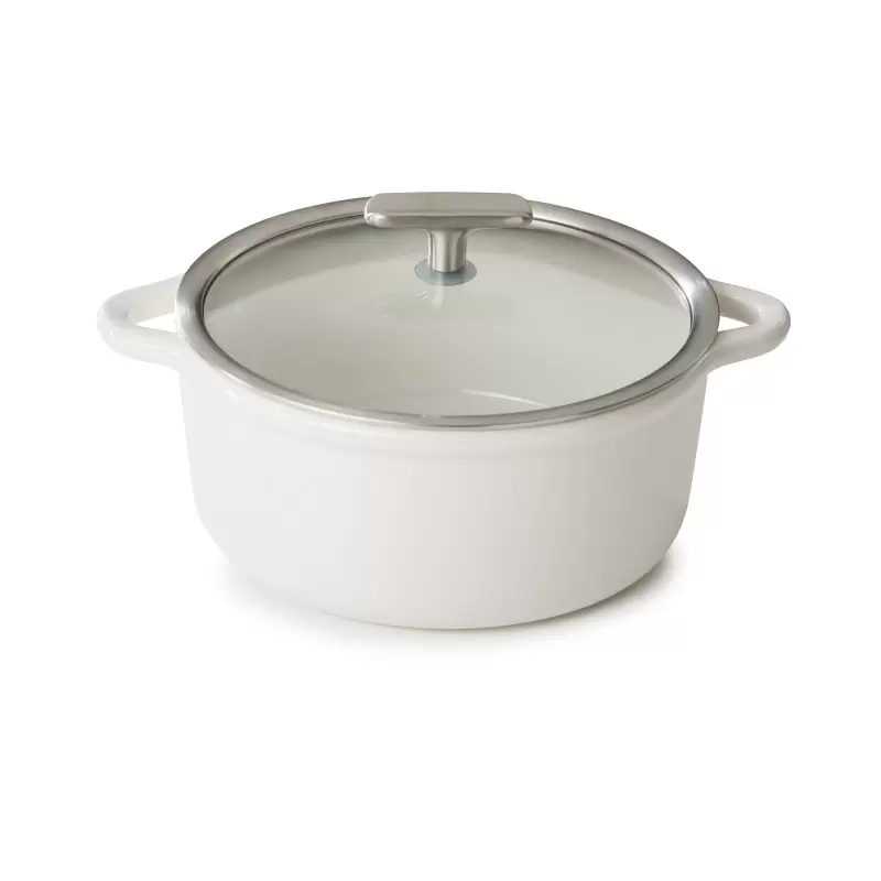 Revol Bombance Collection Round Cocotte 22 cm Induction With Glass Lid - Alabaster white Glass Induction Revol Bombance Collection Round Cocotte 22 cm Induction With Glass Lid - Alabaster white Glass Induction