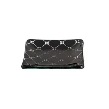 Rosseto GLS057B Rosseto Zenit Black Mini Square Handmade Glass Plat...