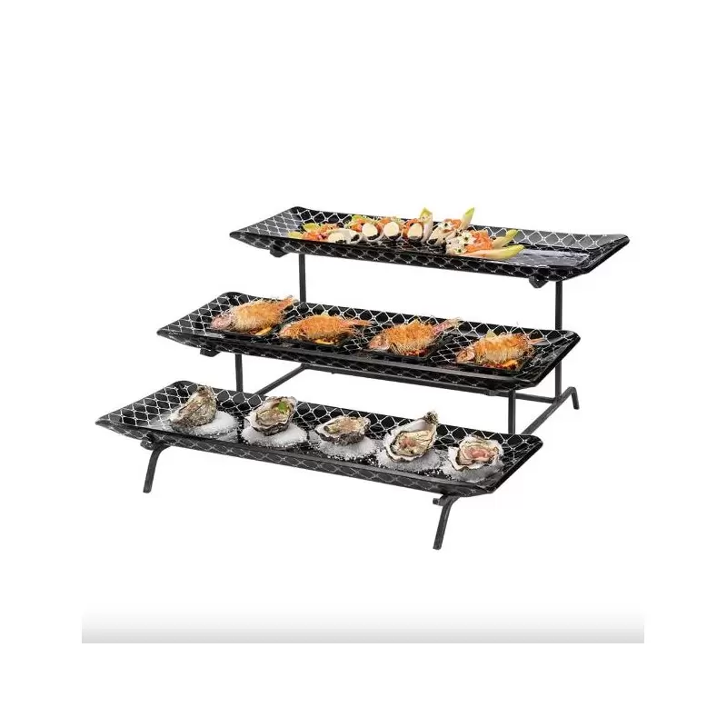 Rosseto GST01BFP Rosseto 3 Level Blk Metal Flat Packed Stand with T...