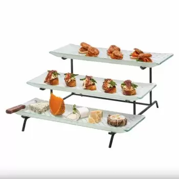 Rosseto GST01WFP Rosseto 3 Level Blk Metal Flat Packed Stand with T...