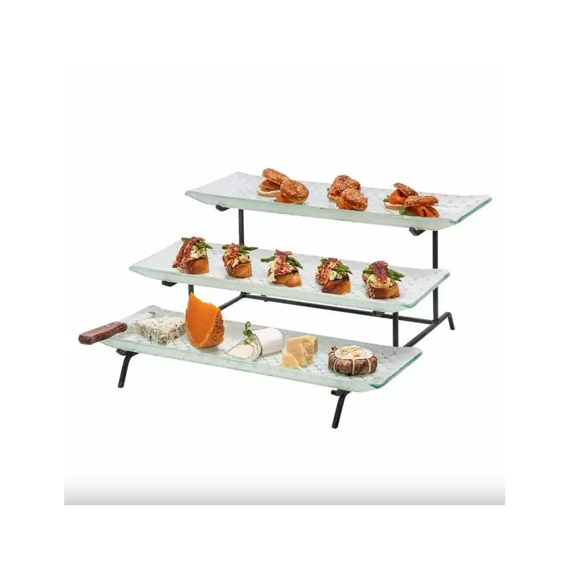 Rosseto GST01WFP Rosseto 3 Level Blk Metal Flat Packed Stand with T...