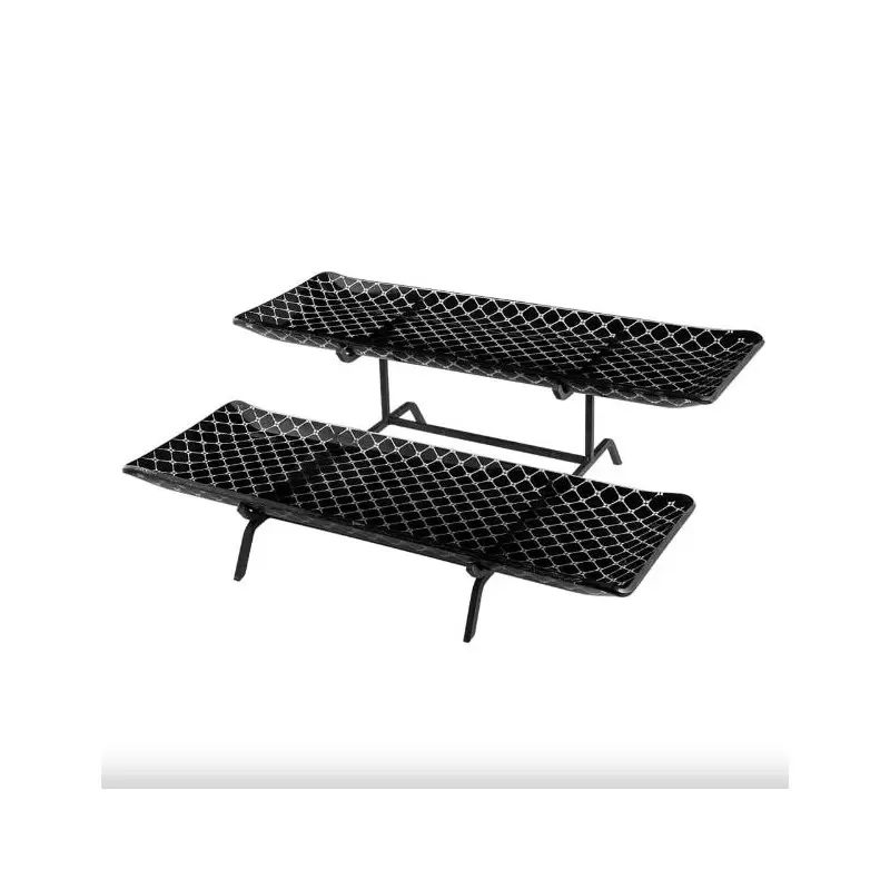 Rosseto GST02BFP Rosseto 2 Level Blk Metal Flat Packed Stand with T...