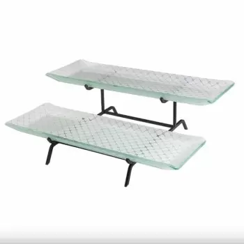 Rosseto GST02WFP Rosseto 2 Level Blk Metal Flat Packed Stand with T...