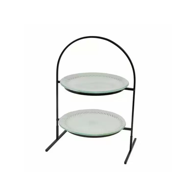 Rosseto GST08FWFP Rosseto 2 Level Round Black Metal Flat Packed Sta...