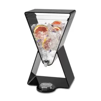 Rosseto LD185 Rosseto Lucid Prism 3 Gal. Black Acrylic Beverage Dis...