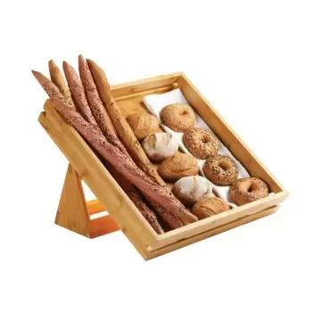 Rosseto SB112 Rosseto Natura Bamboo Large Tray & Stand Set (2 pcs.)...